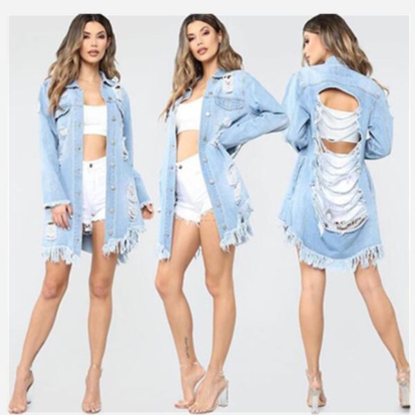 new fashion loose women's jacket casual wear female coat large size female denim jacket tassel hole sale, Black;brown
new fashion loose women's jacket casual wear female coat large size female denim jacket tassel hole sale, Black;brown