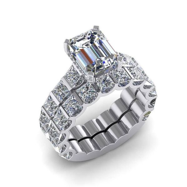 exquisite princess cut cz wedding ring set white blue gems crystal bridal set engagement ring anniversary jewelry lover's gifts, Slivery;golden
exquisite princess cut cz wedding ring set white blue gems crystal bridal set engagement ring anniversary jewelry lover's gifts, Slivery;golden
