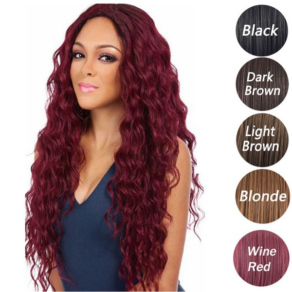 long curly synthetic wigs wine red black brown 4 colors mixed color corn scalding fluffy hair
long curly synthetic wigs wine red black brown 4 colors mixed color corn scalding fluffy hair
