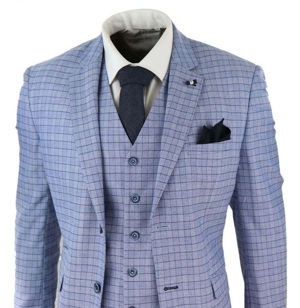 mens sky blue check 3 piece suit check plaid tweed vintage 3 piece wool blend suits custom made formal occasion dress, Black;gray
mens sky blue check 3 piece suit check plaid tweed vintage 3 piece wool blend suits custom made formal occasion dress, Black;gray