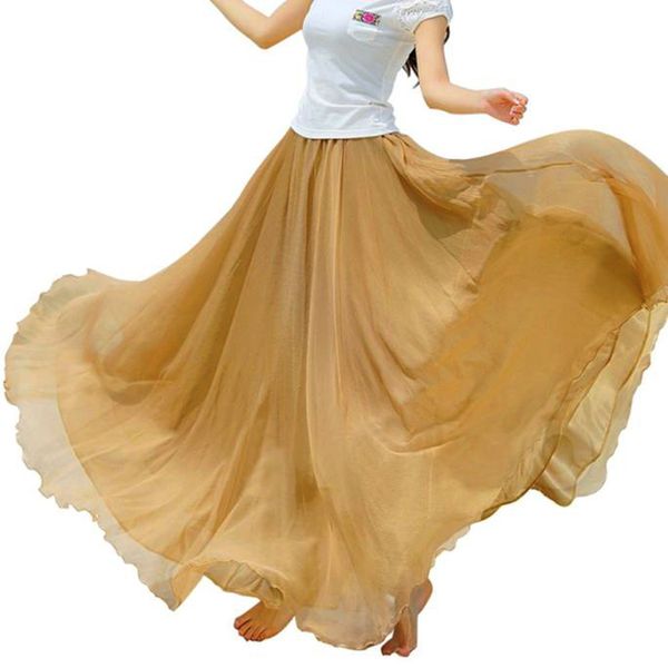women long skirt boho skirts elastic waist chiffon solid high-waisted sandy beach skirt falda de playa clothes of 11 colors, Blue;gray
women long skirt boho skirts elastic waist chiffon solid high-waisted sandy beach skirt falda de playa clothes of 11 colors, Blue;gray