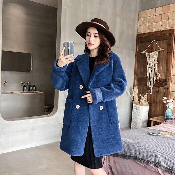 new winter coats granular wool overcoat mid-length composite fur sheep fur coat women jacket long coat mx910, Black
new winter coats granular wool overcoat mid-length composite fur sheep fur coat women jacket long coat mx910, Black