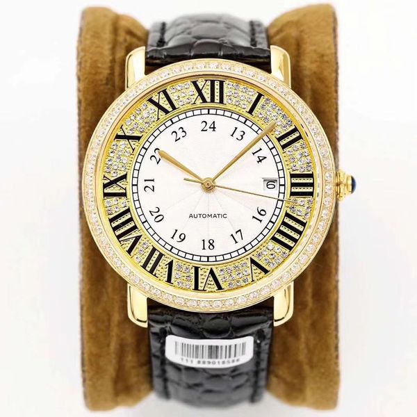 tw factory full automatic mechanical movement cal.049 watch 42*11mm904l stainless steel bezel set with diamond quenched blue needle sungrain, Slivery;brown
tw factory full automatic mechanical movement cal.049 watch 42*11mm904l stainless steel bezel set with diamond quenched blue needle sungrain, Slivery;brown