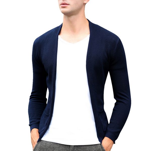 

mjartoria2019 spring men fashion cardigan soild sweater colored cartoon printed v-neck knitwear male casual sweaters plus size, White;black