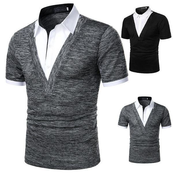 mens fake two pieces polo fashion homme panelled polo male casual short sleeve clothes, White;black
mens fake two pieces polo fashion homme panelled polo male casual short sleeve clothes, White;black