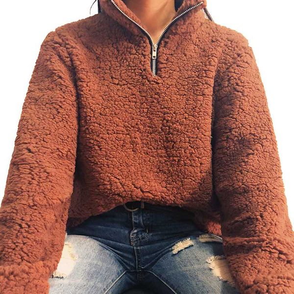 women's autumn winter hooded coat plush lamb fur sweatshirts long sleeve stand collar zipper solid pullovers fashion warm, Black
women's autumn winter hooded coat plush lamb fur sweatshirts long sleeve stand collar zipper solid pullovers fashion warm, Black