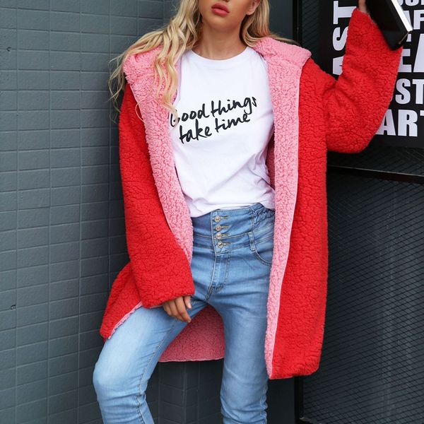 women's jackets winter women fashion hooded faux fur coat autumn warm plush outerwear two sides reversible long jacket for streetwear, Black;brown
women's jackets winter women fashion hooded faux fur coat autumn warm plush outerwear two sides reversible long jacket for streetwear, Black;brown