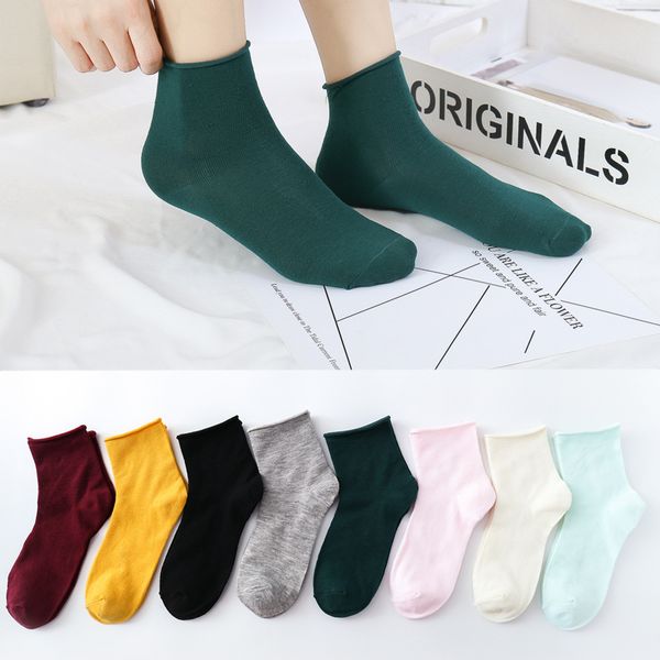 8 color socks/women's tube socks candy color roll edge stack socks korean version loose pure super fairy, Black;white
8 color socks/women's tube socks candy color roll edge stack socks korean version loose pure super fairy, Black;white