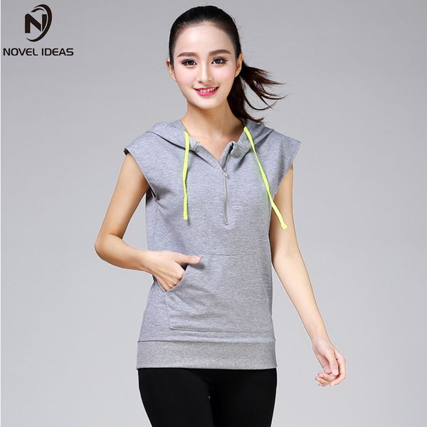 women hooded yoga shirts sleeveless breathable sportswear fitness running crop clothing workout sports t-shirt gym jacket, White;red
women hooded yoga shirts sleeveless breathable sportswear fitness running crop clothing workout sports t-shirt gym jacket, White;red