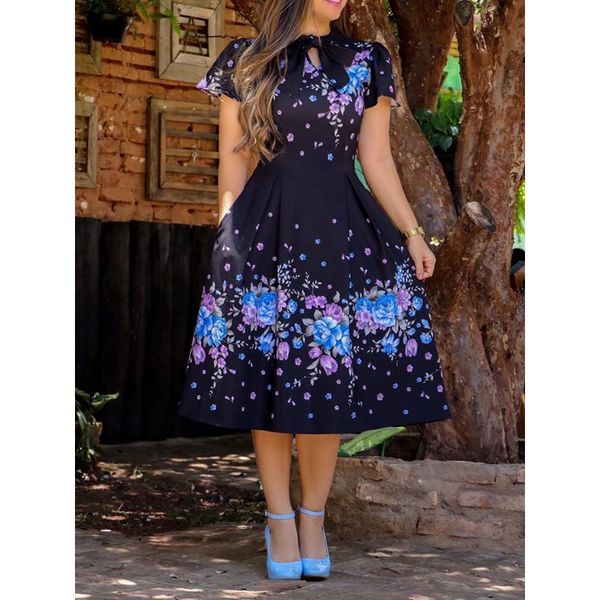 summer dresses elegant floral print fashion women blue holiday casual street ladies slim sweet a line robe vintage midi dress, Black;gray
summer dresses elegant floral print fashion women blue holiday casual street ladies slim sweet a line robe vintage midi dress, Black;gray