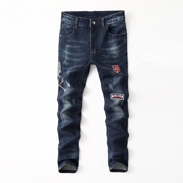 новое прибытие mens конструктора желтый mud jeans белая полоса vintage style мужская мода hole джинсы тонкий мотоцикл байкер причинно hip ho, Blue
новое прибытие mens конструктора желтый mud jeans белая полоса vintage style мужская мода hole джинсы тонкий мотоцикл байкер причинно hip ho, Blue