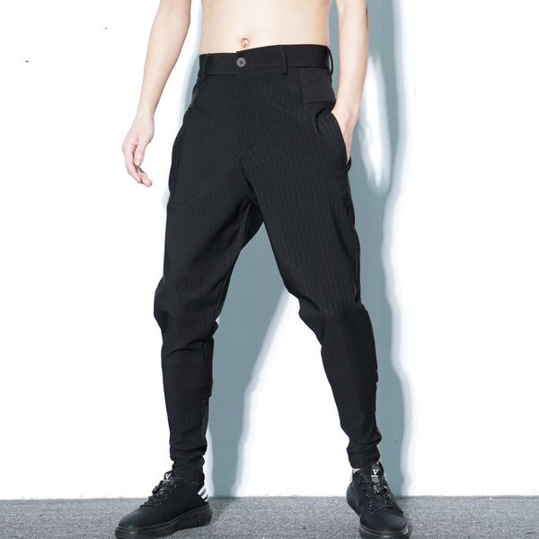 men's pants #1724 summer thin pencil harem men with zipper fashion hip hop black striped streetwear high street joggers 2021
men's pants #1724 summer thin pencil harem men with zipper fashion hip hop black striped streetwear high street joggers 2021