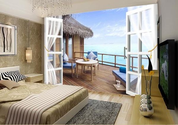 custom p wallpaper 3d sea view balcony living room background wall painting