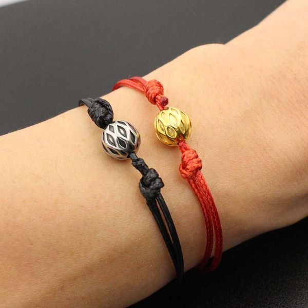 handmade black red rope thread string braided bracelets 316 stainless steel pattern ball charm bracelet for men women couples, Golden;silver
handmade black red rope thread string braided bracelets 316 stainless steel pattern ball charm bracelet for men women couples, Golden;silver
