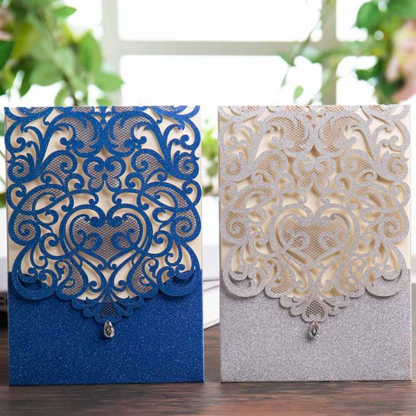 wishmade 50pcs glitter laser cut wedding invitations with rhinestone lace hollow heart invites cards for birthday party favor, Black
wishmade 50pcs glitter laser cut wedding invitations with rhinestone lace hollow heart invites cards for birthday party favor, Black