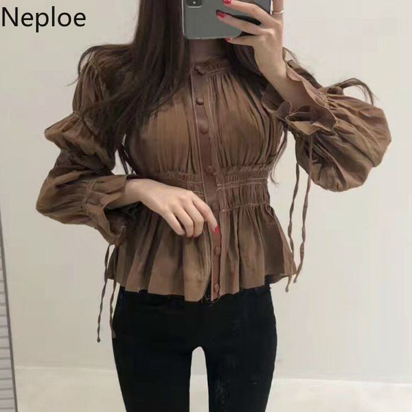 neploe korean 2020 spring women elegant blouse single breasted slim waist blusas long sleeve o-neck solid shirts 59057, White
neploe korean 2020 spring women elegant blouse single breasted slim waist blusas long sleeve o-neck solid shirts 59057, White
