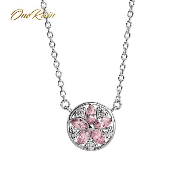 onerain cute romantic 100% 925 sterling silver pink sapphire flower pendant necklace anniversary jewelry women gifts wholesale
onerain cute romantic 100% 925 sterling silver pink sapphire flower pendant necklace anniversary jewelry women gifts wholesale