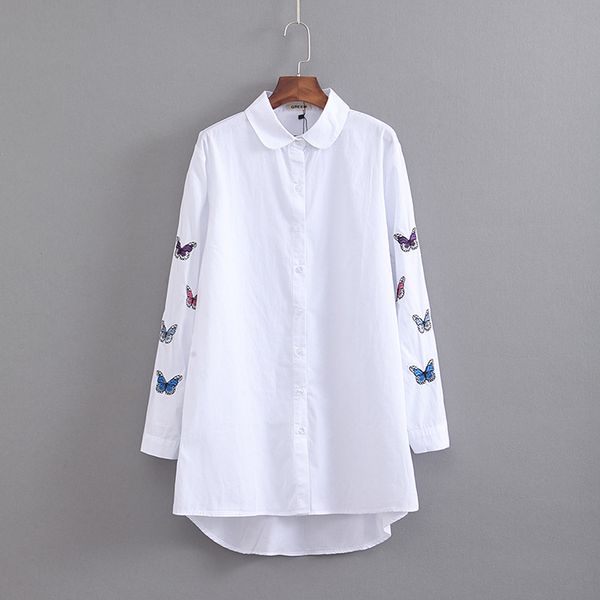 s9 large size dress 2018 spring and summer new style korean-style fat mm mid-length butterfly embroidery long-sleeved shirt gl00, Red
s9 large size dress 2018 spring and summer new style korean-style fat mm mid-length butterfly embroidery long-sleeved shirt gl00, Red
