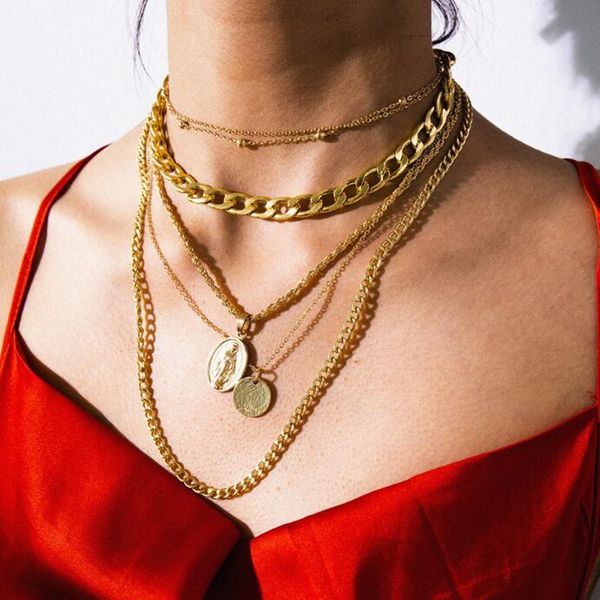 diezi vintage multilayer female choker necklace for women ladies gold silver color coin pendant statement chain necklace jewelry 
diezi vintage multilayer female choker necklace for women ladies gold silver color coin pendant statement chain necklace jewelry