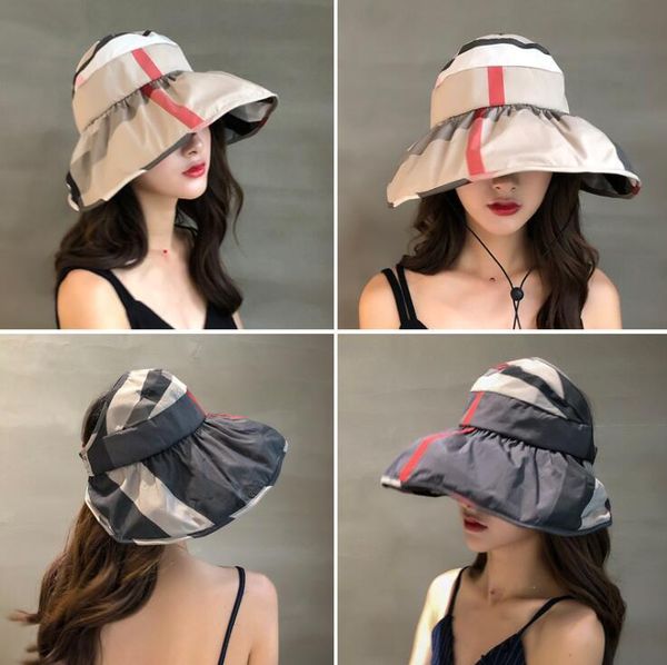striped visors hat 5 colors women summer outdoor beach foldable travel hats outing sunscreen hat portable caps ooa6793, Blue;gray
striped visors hat 5 colors women summer outdoor beach foldable travel hats outing sunscreen hat portable caps ooa6793, Blue;gray