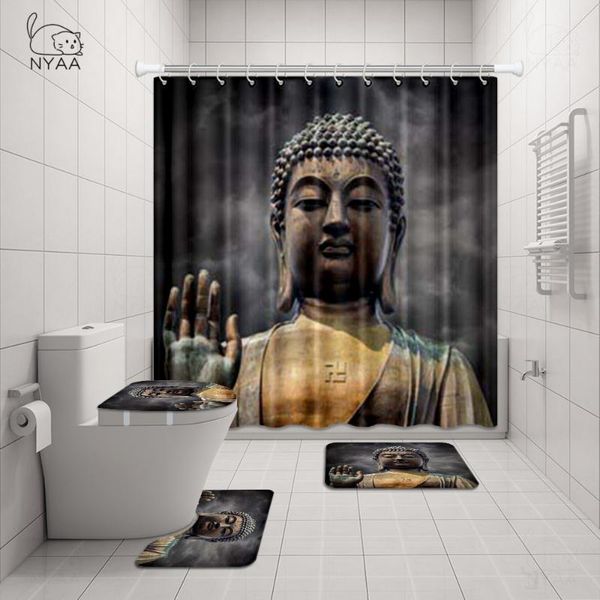 nyaa 4 pcs big buddha face with hand shower curtain pedestal rug lid toilet cover mat bath mat set for bathroom decor
nyaa 4 pcs big buddha face with hand shower curtain pedestal rug lid toilet cover mat bath mat set for bathroom decor