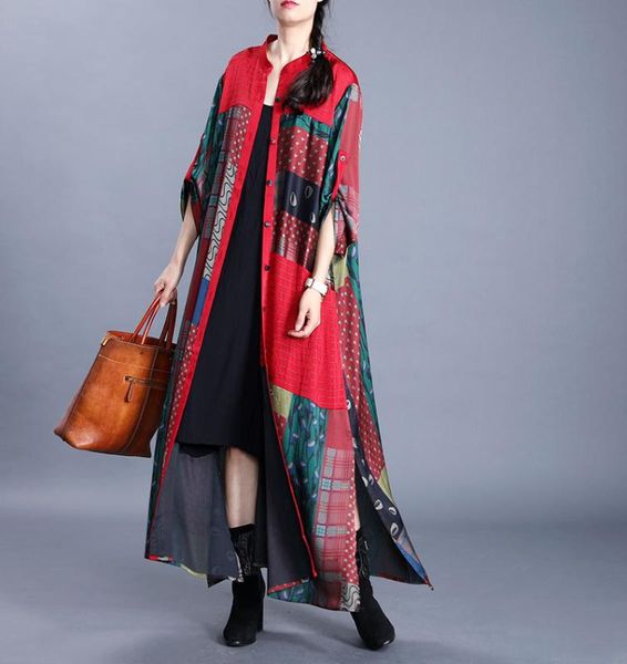 women loose printed patchwork long coat female spring summer thin trench coat female 2020 plus size overcoat oat, Tan;black
women loose printed patchwork long coat female spring summer thin trench coat female 2020 plus size overcoat oat, Tan;black