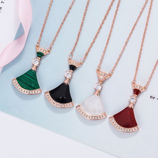 new fashion fan-shaped skirt pendulum pendant necklace for women party multicolor charms wedding necklace jewelry, Silver
new fashion fan-shaped skirt pendulum pendant necklace for women party multicolor charms wedding necklace jewelry, Silver