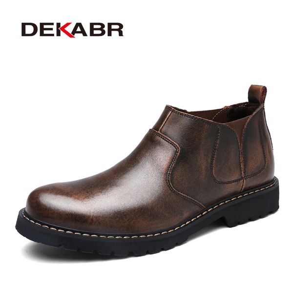 dekabr fashion split leather boots for men winter autumn ankle boots slip-on comfortable lazy waterproof classic men shoes, Black
dekabr fashion split leather boots for men winter autumn ankle boots slip-on comfortable lazy waterproof classic men shoes, Black