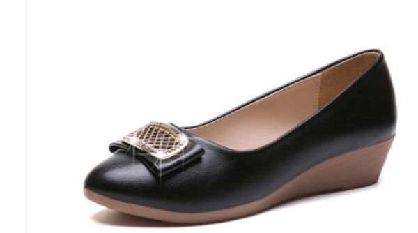2020 women's shoes in spring and autumn with new style slope heel round head bowknot@6110, Black
2020 women's shoes in spring and autumn with new style slope heel round head bowknot@6110, Black