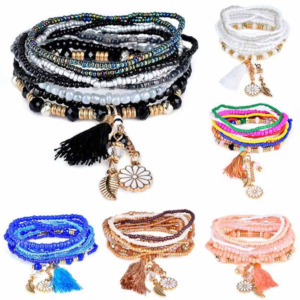 8pcs/set bohemian style charm beads bracelets for women ethnic boho tassel multilayer simulated pearl bracelet wristband jewelry, Black
8pcs/set bohemian style charm beads bracelets for women ethnic boho tassel multilayer simulated pearl bracelet wristband jewelry, Black