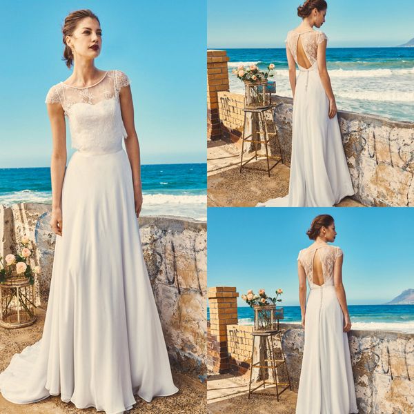 2019 chic bohemian wedding dresses with jacket spaghetti a line lace appliques beach wedding dress chiffon boho bridal gowns plus size, White
2019 chic bohemian wedding dresses with jacket spaghetti a line lace appliques beach wedding dress chiffon boho bridal gowns plus size, White