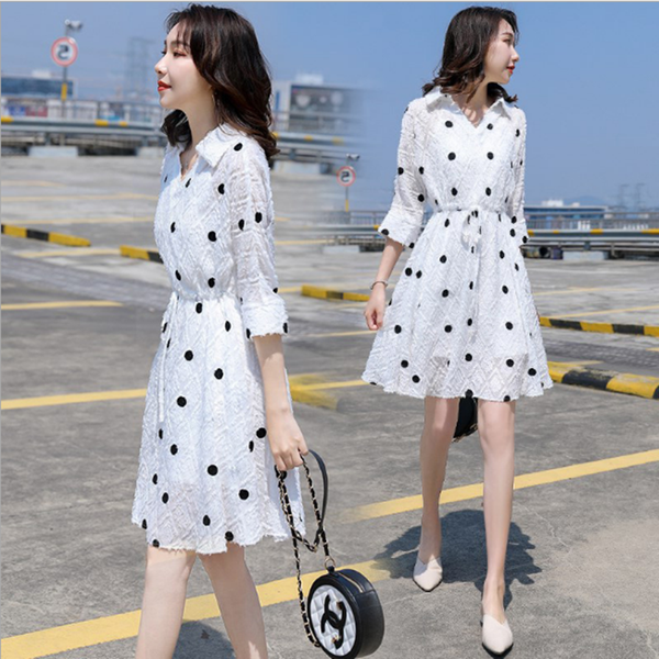 summer women new dot white chiffon short dress fashion turn-down collar bandgae mini short robe fairy dress cute girls femme, Black;gray
summer women new dot white chiffon short dress fashion turn-down collar bandgae mini short robe fairy dress cute girls femme, Black;gray