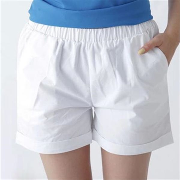 female plus size summer mid elastic waist solid straight pleated 100% cotton breathable shorts woman oversized sweat shorts, White;black
female plus size summer mid elastic waist solid straight pleated 100% cotton breathable shorts woman oversized sweat shorts, White;black