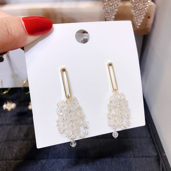 dominated the new 2019 elegant temperament crystal long geometric metal women drop earrings, Silver
dominated the new 2019 elegant temperament crystal long geometric metal women drop earrings, Silver