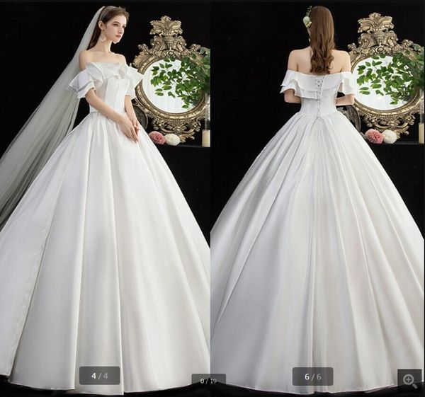 2020 new arrival white satin ball gown wedding dress long off the shoulder princess puffy bridal gowns robe de mariage plus size bride dress
2020 new arrival white satin ball gown wedding dress long off the shoulder princess puffy bridal gowns robe de mariage plus size bride dress