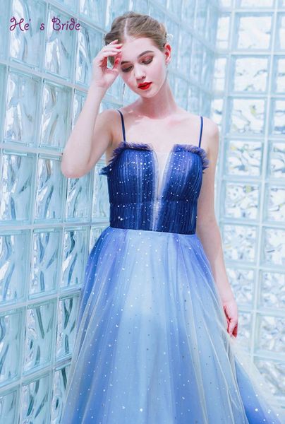 he's bride gradient color sequined pattern v-neck floor-length spaghetti strap royal blue dress evening dress 2019 formal, White;black 
he's bride gradient color sequined pattern v-neck floor-length spaghetti strap royal blue dress evening dress 2019 formal, White;black