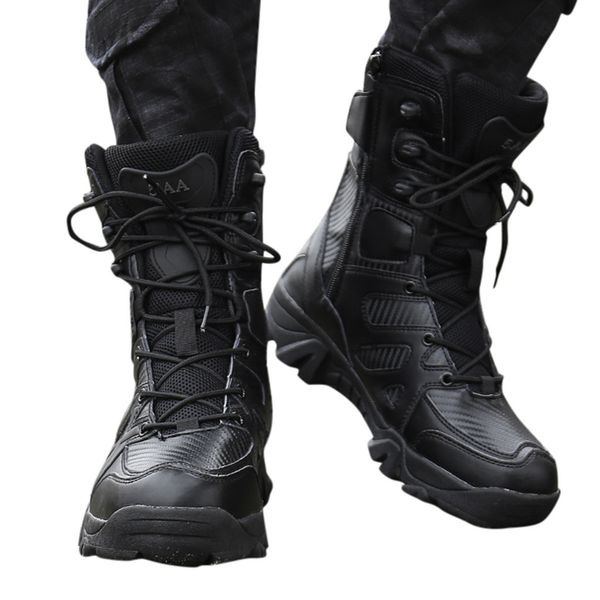 men's fashion lace up leather boots anti-skid desert boots high-outdoor casual shoes tactical non-slip, Black
men's fashion lace up leather boots anti-skid desert boots high-outdoor casual shoes tactical non-slip, Black