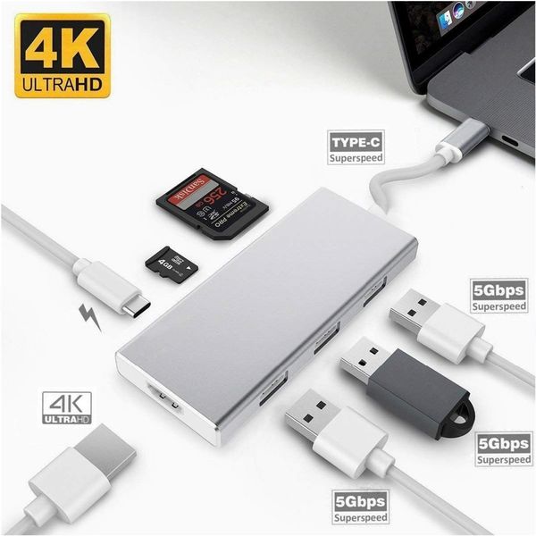 7 в 1 usb c к hdmi 4k / usb3.0 / sd card / tf card / pd адаптер для samsung / huawei для типа c port monitor проектор
7 в 1 usb c к hdmi 4k / usb3.0 / sd card / tf card / pd адаптер для samsung / huawei для типа c port monitor проектор