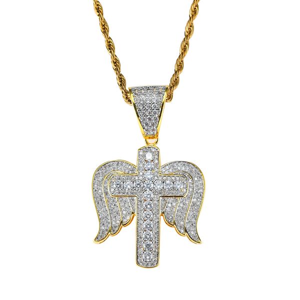 хип-хоп кулон ожерелье trend ночной клуб dj bar ювелирные изделия крест крылья ангела циркон кулон медное ожерелье, Silver 
хип-хоп кулон ожерелье trend ночной клуб dj bar ювелирные изделия крест крылья ангела циркон кулон медное ожерелье, Silver