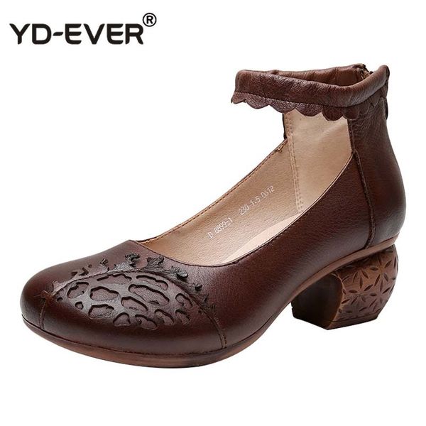 new spring autumn women pumps retro style genuine leather women shoes square med heels round toe ankle strap shoes woman, Black
new spring autumn women pumps retro style genuine leather women shoes square med heels round toe ankle strap shoes woman, Black