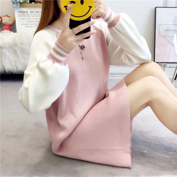 autumn winter women sweater dress loose striped patchwork knitted dresses elegant warm long sleeve dress female vestidos sf1728, Black;gray
autumn winter women sweater dress loose striped patchwork knitted dresses elegant warm long sleeve dress female vestidos sf1728, Black;gray
