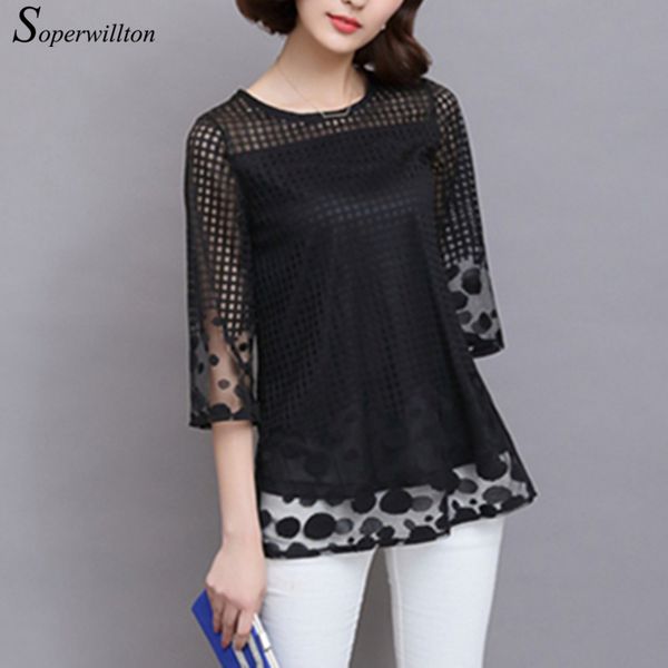 soperwillton -5xl plus size womens and blouses hollow out lace blouse women elegant shirts loose mesh shirt #b753, White
soperwillton -5xl plus size womens and blouses hollow out lace blouse women elegant shirts loose mesh shirt #b753, White