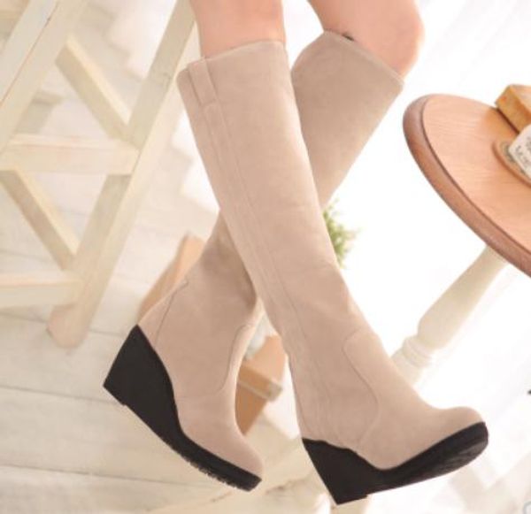2019 women's boots in winter with new style slope heel round head suede @5088, Black
2019 women's boots in winter with new style slope heel round head suede @5088, Black