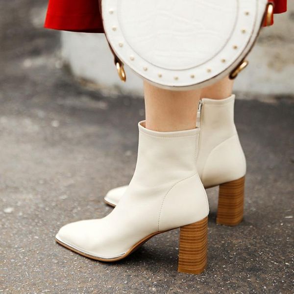 beige leather women autumn short boots vintage square toe booties fashion chunky high heels botas feminino black botines
beige leather women autumn short boots vintage square toe booties fashion chunky high heels botas feminino black botines