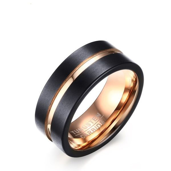 8mm black rose gold color fashion simple men's rings tungsten carbide ring jewelry gift for men boys j038, Silver
8mm black rose gold color fashion simple men's rings tungsten carbide ring jewelry gift for men boys j038, Silver