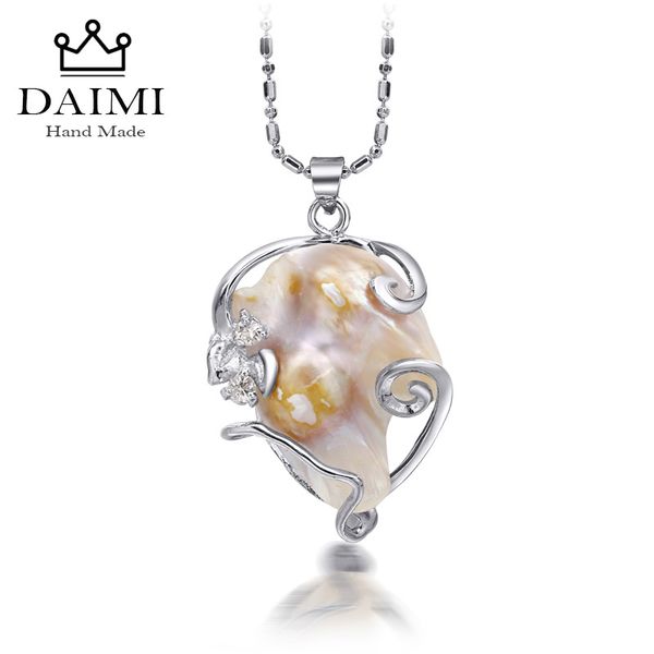 daimi 2019 new huge natural white black baroque pearl pendant necklace for women casual style unique pearl jewelry chain, Silver
daimi 2019 new huge natural white black baroque pearl pendant necklace for women casual style unique pearl jewelry chain, Silver