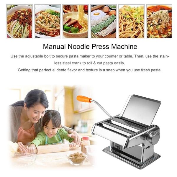 stainless steel manual noodle press machine household multifunctional dumplings wonton skin rolling machine with hand crank
stainless steel manual noodle press machine household multifunctional dumplings wonton skin rolling machine with hand crank