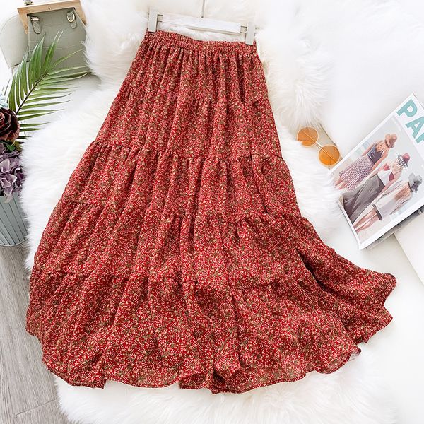 2020 spring summer women's chiffon high waist floral skirt female wild thin elastic waist splice skirt half-length skirt, Black
2020 spring summer women's chiffon high waist floral skirt female wild thin elastic waist splice skirt half-length skirt, Black