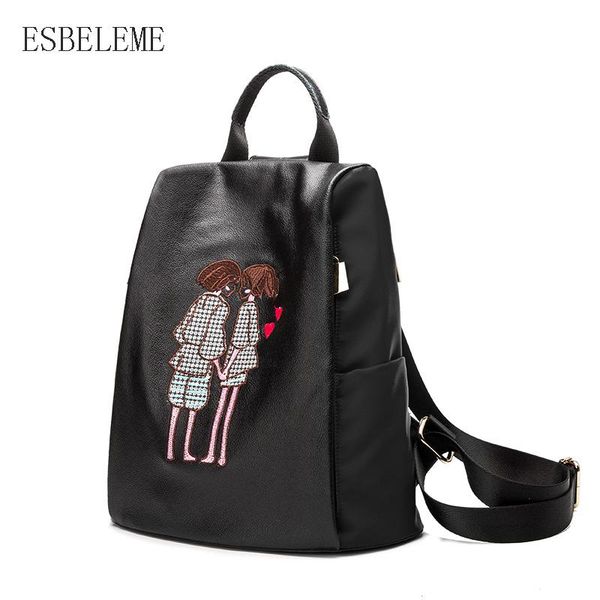 2018 women backpack black ladies split leather embroidery fashion schoolbag large capacity casual shoulder bags for female yg330
2018 women backpack black ladies split leather embroidery fashion schoolbag large capacity casual shoulder bags for female yg330