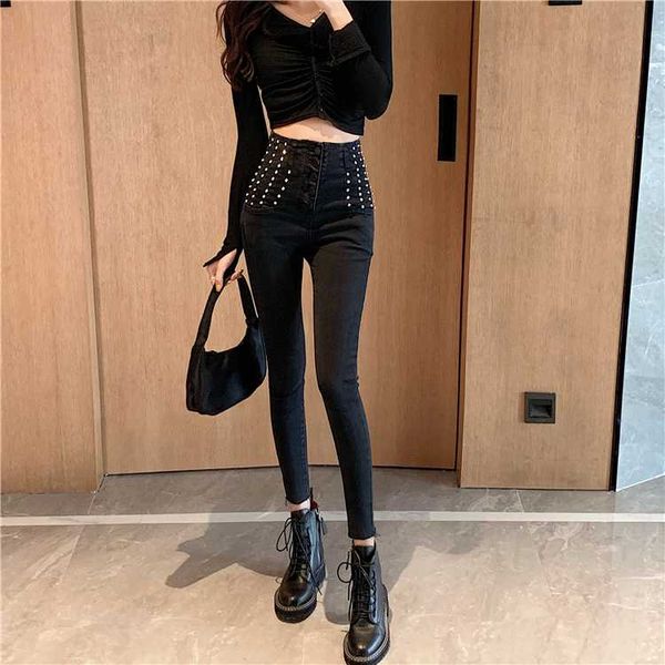 women's pants & capris gothic rock punk women black fashion female trousers elastic high waist rivet patchwork pencil, Black;white
women's pants & capris gothic rock punk women black fashion female trousers elastic high waist rivet patchwork pencil, Black;white